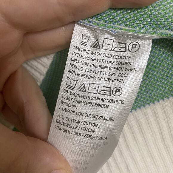 Isaac Mizrahi Live Always Isaac Womens S Argyle Cardigan Sweater Blue Green NWOT - Picture 6 of 6